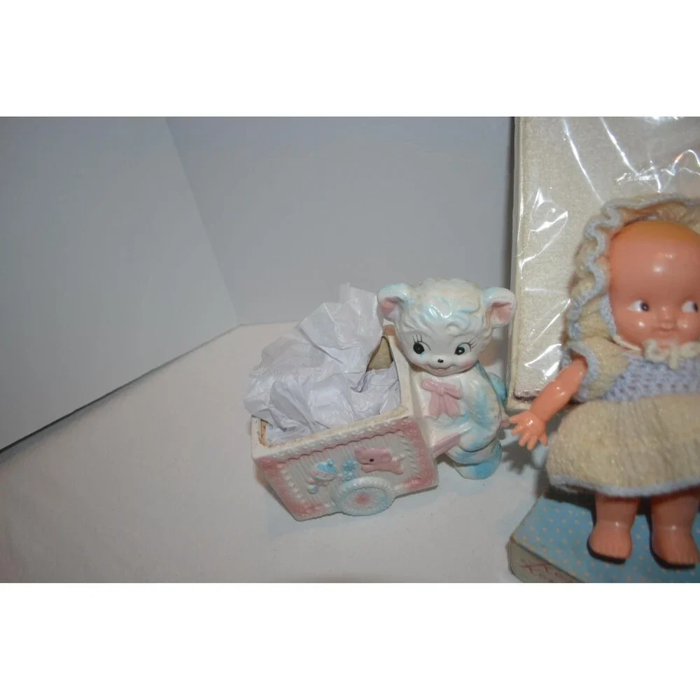 Vintage Baby Planter Kewpies and Blanket 1960s